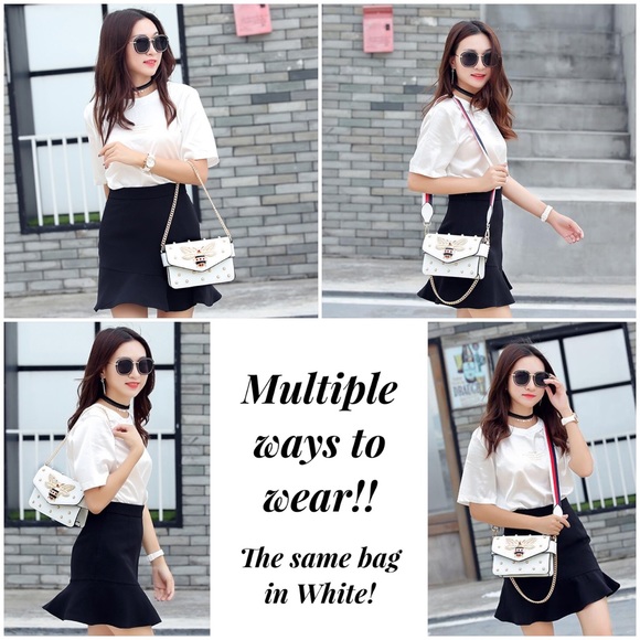 Beautiful Red Pearl Studded Bee Crossbody Purse - Picture 2 of 16